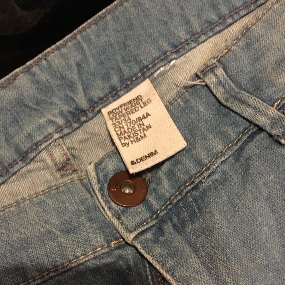 H&M light stone washed denim boyfriend jeans - Picture 4 of 4